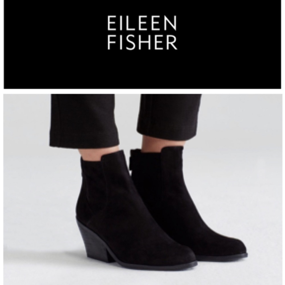 NWT Eileen Fisher Black Peer Bootie NIB 6.5, 8.5